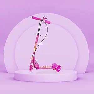 LACOSSI Kids Road Runner Scooter, Skating Ride on, Scratch Free with 4 Adjustable Level Handlebar Foldable AD Icons