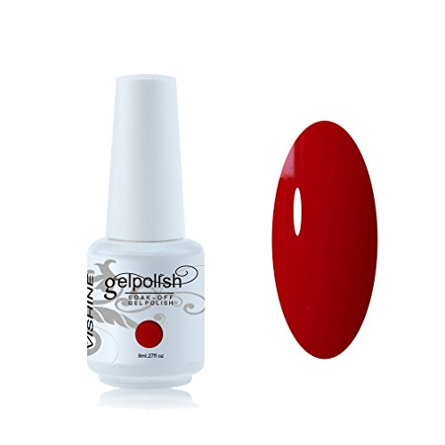Vishine 8ml Gelpolish Lacquer Shiny Color Soak Off UV LED Gel Nail Polish Manicure Bright Red #1535