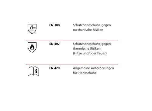Hase Safety Leichter Schweißerhandschuh Peru EN388 EN420 EN407 – Arbeitshandschuh für Schweißarbeiten, Größe: 9 (L) - 4