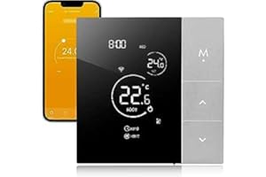 BEOK CONTROLS Beok Contrôleur de Température Smart Thermostat WiFi 3A Commande à Distance pour Le Chauffage de Chaudière à Gaz Tuya Smart Life Compatible avec Google Assistant et Alexa Commande Vocale