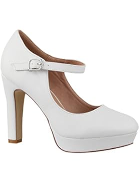 Elara Damen High Heels | Bequeme Spangen Pumps | Riemchen Vintage | Chunkyrayan