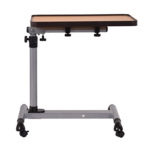 Laptoptisch Notebooktisch Stehtisch Pflegetisch Couchtisch Beistelltisch Höhe/ Winkel verstellbar mit Rollen Bremsen - 3