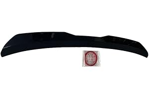 Lidzopas Alerón trasero para maletero de coche, tipo pegado, con cinta adhesiva, 99 x 9,5 cm, color negro brillante