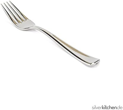 Fork High Quality Plastic One Way Silver 19 cm Pack of 50