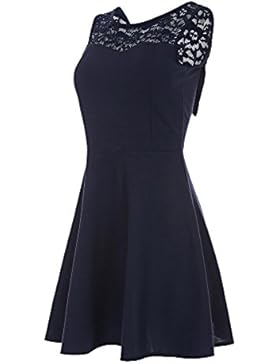 Laeticia Dreams Damen Kleid Mini mit Spitze und Schleife S M L