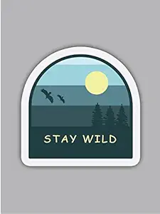 ISEE 360 Stay Wild Printed Stickers for All Laptops Bike Visor Car Water Bottle Books Scrapbook Mobile Boys Girls Kids Office Small Stickers L X H 9 X 9 CMS