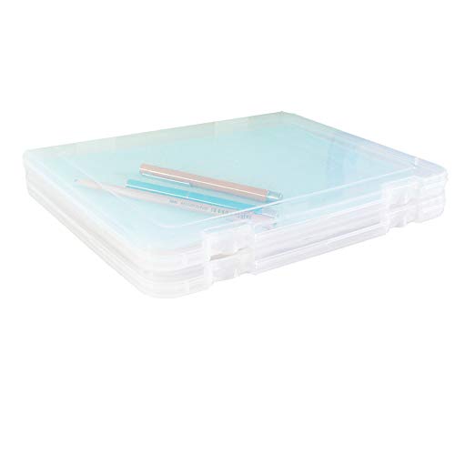 A4 caja de archivo organizadores cajas de caja de almacenamiento Caja de cajas de archivo de pl    stico transparente fuentes de oficina  portadocumentos  organizador del almacenaje de pl    stico 2PCS 