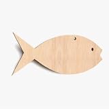 10x Holz Fisch Tierform Hängedeko Basteln Dekoration Bemalen