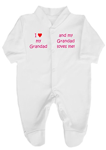 The Bees Tees I Love My Grandad /My Grandad Loves Me Babygrow / Sleepsuit 6-12 Months Pink Print