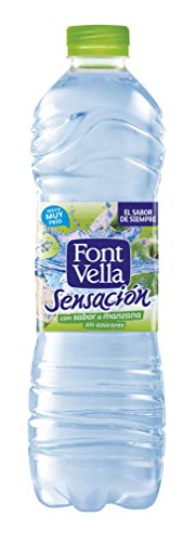 Font Vella Sensación Agua Mineral con Sabor a Manzana sin Calorías - Paquete de 6 x 1250 ml - Total 7500 ml