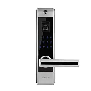 Yale YDME 80- LH Digital Door Lock with Biometric, Pincode & Mechanical Key Access, Color- Silver, Right Hand Opening Door(Free Installation)