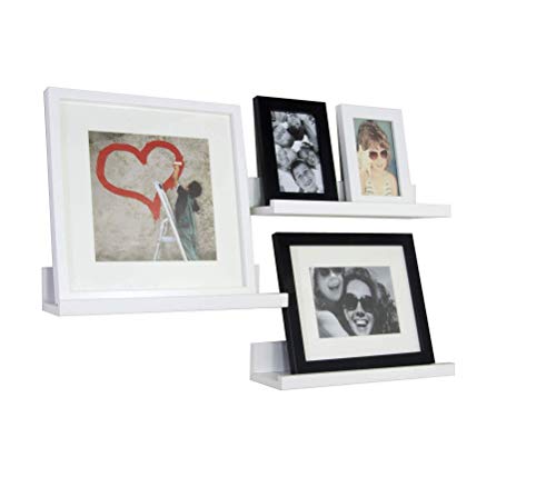 BD ART Set di 3 Mensole 35 x 10 cm, Bianco