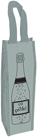 Incidence Paris 42355 - an isothermal bottle bag - “ça petille pattern - silver plastic -10.3 x 10.3 x 38 cm