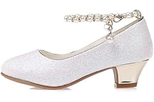 La Señorita schuhexpress, scarpe da sposa, da comunione, con perline, colore: bianco