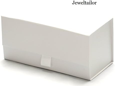 JEWELTAILOR Wholesale Discontinued 5 Luxurious Small Cuboid White Ribbon Tab Quality Gift Boxes 17cm ~ An Ideal Gift, Keepsake, Bespoke Hamper or Presentation Box
