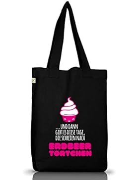 Shirtstreet24, Erdbeertörtchen, Jutebeutel Stoff Tasche Earth Positive (ONE SIZE)