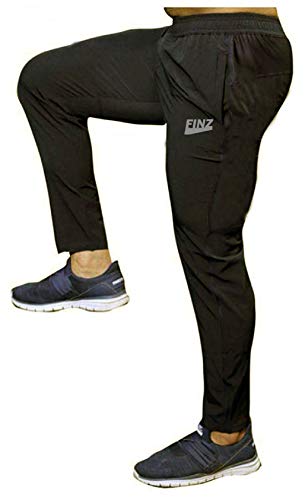 black polyester lycra joggers