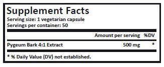 Real Herbs Pygeum Extract 4:1 500mg – Promotes Prostate Health, Supports Urinary Tract Health, Improves Sexual Function – 50 Vegetarian Capsules