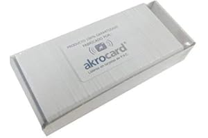 akrocard Pack 200 Tarjeta PVC Blanca con Chip Lectura/Escritura NFC 1k, 13,56 MHz