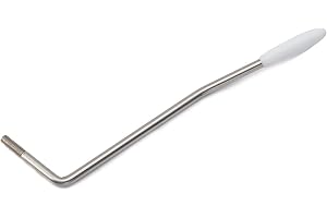 Musiclily Ultra 4,8mm Thread-in Style Stainless Steel Tremolo Arm Whammy Bar Vibrato Arm for Mexico Fender Strat Style Electric Guitar, Original Color With White Tip