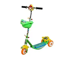 JoyRide Three Wheel Kick Scooter for Boys and Girls with Adjustable Height,Storage Basket , Foot Break (3 Years-8 Years)