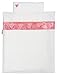 Taftan Hearts Band Velvet Rayon Duvet Cover Set 100 x 135cm for Cot (Pink)