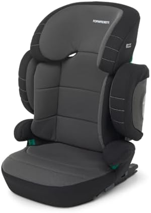 Foppapedretti Seggiolino Auto Open I-Size, per bambini da 100 a 150 cm di altezza, 3-12 anni, conforme ECE R129, Fissaggio Dualfix (Isofix e non), Protezione Impatti Laterali, Sfoderabile, Nero
