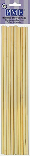 PME Dowel Rods Bamboo, Bambusstäbchen 12 Stück, Tortendübel