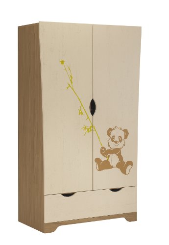 Panda 2 Door Wardrobe in Walnut and Oak
