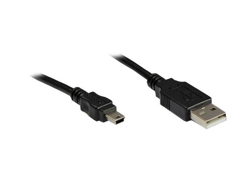 Kabelmeister Anschlusskabel USB 2.0 Stecker A an Stecker Mini B 5-pin, 1,8m schwarz