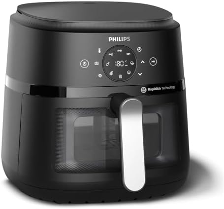 Philips Airfryer Serie 2000 – Friggitrice 6,2L Con Finestrella di cottura, RapidAir, 13 Modalità di Cottura, 90% di Grassi in Meno, Facile da Pulire, Touchscreen, Risparmio Energetico (NA230/00)