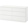 MARIAS KOMMERCE Polished Wood Kullen Chest Of 6 Drawers, White140X72 Cm (55 1/8X28 3/8 ")