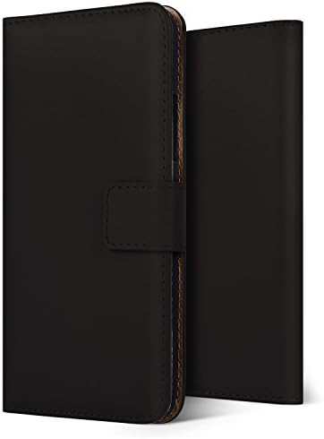 SUPPASE Samsung Galaxy Y S5360 Case, Stylish Durable Genuine Leather Wallet Phone Case, Premium Classic Flip Folio Case Cover for Samsung Galaxy Y S5360 with Card Slots, Stand Function and Magnetic Clasp - Black