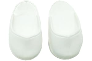 Folk Artesanía Par Zapatos Zueco muñecas Sintra, Simona Mari's, Pepa's o Naia de Vidal Rojas Dolls. Ideales para muñeca clásica 42 cm., Medidas 5,5 x 3 cm. Fabricado en España. (Blanco)