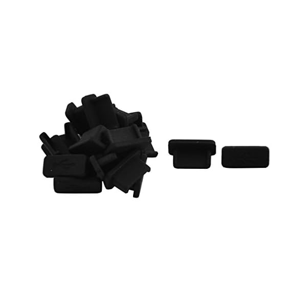 Sourcingmap® 20stk Gummi USB Typ C weiblich Anschluss Anti-Staub Abdeckkappe Telefon schwarz de