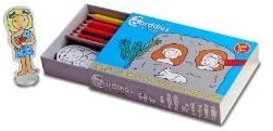 CAVEMEN CARD PEOPLE Colour and Play Set - Portable Art Kit with Sturdy Card Cave People, Animal Figures & Prehistoric Playscene for Colouring-in Creativity, Imagination, Pretend Play, and Story Telling - Premium Pencils and Plastic Stands- Perfect Travel Toy