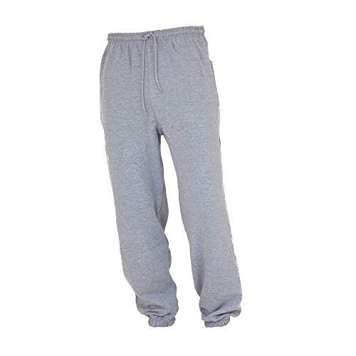 Floso - Pantalón de Chándal/Gimnasia/Deporte/Educación física Muy Holgados para Niños/Niñas Unisex con bajo elástico (5-6 Años, Altura 110-116 años) (Gris)