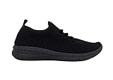  Zapatillas Deportivas Mujer con Cordones Tejidas Negro