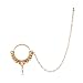I Jewels Traditional Gold Plated Nose Ring/Nath with Chain For Women NL11 RS.349.00