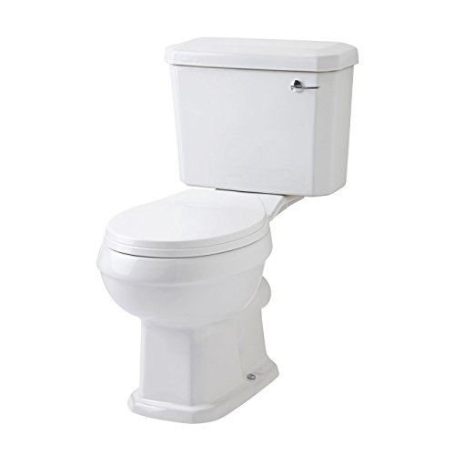 Mote Traditional White Bathroom WC Closed Coupled Toilet Pan and Cistern Chrome Plated Flush Handle With Standard Seat