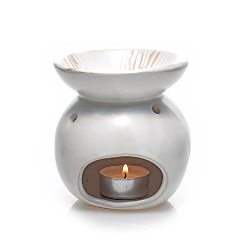 Duftlampe Relief weiß, Höhe 11,5 cm