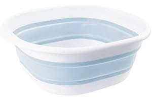 Bargain Shack Square Collapsible Basin Camping Bowls Collapsible Washing Up Bowl Space Saving Portable Kitchen Washing Basin for Camping Caravans Outdoor (Blue - 25.5cm)