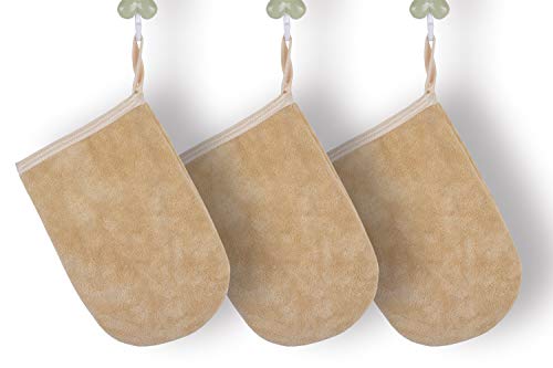 KinHwa Gant De?maquillante Microfibre Réutilisable Démaquillant Chiffon Gant Nettoyant Visage Hypoallergéniques (13cm x 20cm, crème)