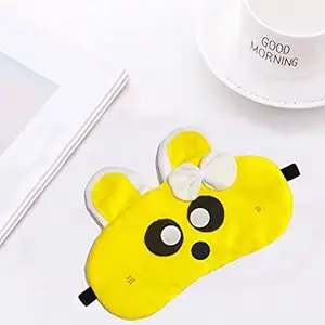 JUZZII Soft Velvet Cute Baby Doll Sleeping Eye Mask, Eye Mask for Men Women Girls Kids Boys - ( Yellow ) Model-No.53