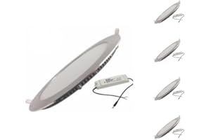 Spot LED Encastrable Rond ALU 12W (Pack de 5) - Blanc Neutre 4000K - 5500K - SILAMP