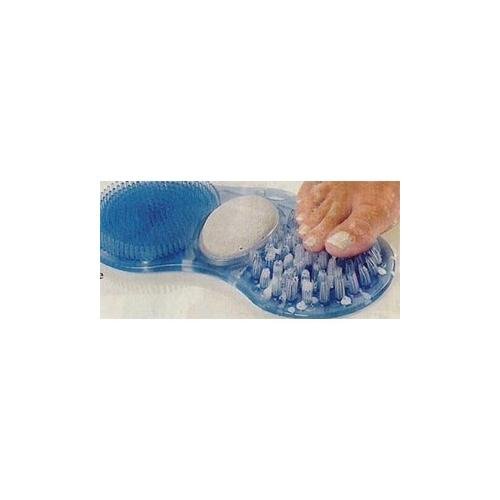 TRIPLE ACTION FOOT SCRUBBER SHOWER MAT. Cleans massages and exfoliates your feet without bending
