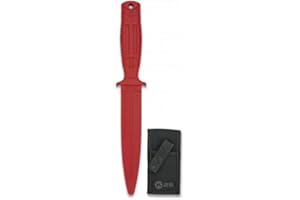 K25 - RUI KNIVES Cuchillo Entrenamiento GOMA rojo K25 Training para entrenar artes marciales, dummy, airsoft, paintball, practicar, decoración, 100% seguro K25 31994-RO + Portabotellas de regalo
