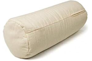 Merino Wool Rivestito in cotone Cuscino cervicale Rotondo a Forma di Noce di Grano saraceno Naturale Bolster Yoga Bolster - Rullo - Cuscino Rullo