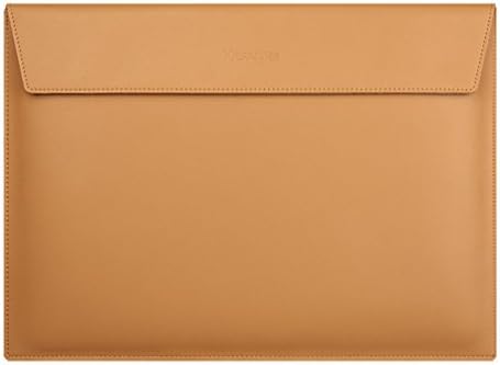 TieNew Sleek Leather 12'' MacBook Soft Sleeve with Build In Mouse Pad MacBook 12 Inch Protective Sleeve Case Cover Carrying Case, Envelope Laptop Sleeve Pouch Notebook Carrying Case