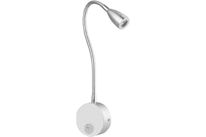 HOMSFOU Lampe de Lecture Murale LED à Col de Cygne Flexible Applique Murale Design Moderne Lumière de Chevet Brossé pour Chambre à Coucher